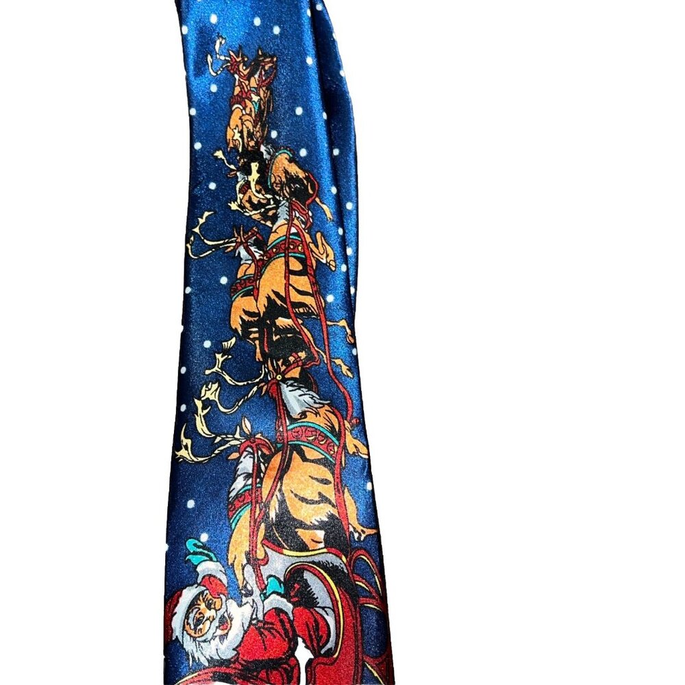 Funtyme Blue Santa Claus Neck Tie 100% polyester - Picture 5 of 9